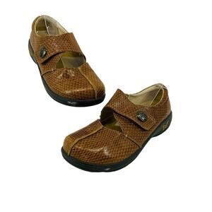 Alegria Kaitlyn Cognac Burnish Snake Professional Shoe Womens 39